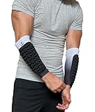Sedroc Padded Arm Guards Forearm Protectors Ultra Thin Compression Sleeves with Pads (White - Pair, Large)