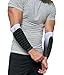 Sedroc Padded Arm Guards Forearm Protectors Ultra Thin Compression Sleeves with Pads (White - Pair, Large)