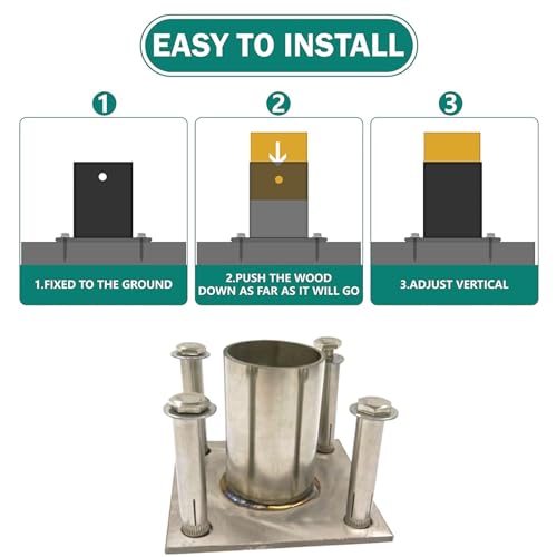 Heavy Duty Stainless Steel Round Post Anchor Base con Viti per la ringhiera del Deck e Post della Cassetta Postale