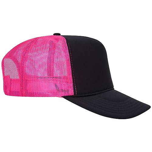 Image of OTTO Polyester Foam Front 5 Panel High Crown Mesh Back Trucker Hats in 97, Bulk, Wholesale