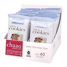Chuao Chocolatier Milk & Cookies Chocolate Mini Bars | Gourmet No Preservatives | For Gift Baskets, Gifts for Women, Men, Thank You, Care Package, Birthday | 24 Pack 0.39 oz each