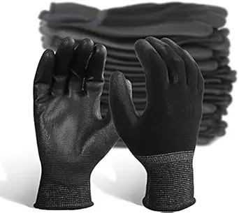 QTM Anti Cut Gloves for Home Kitchen Garden Industrial Safety Gloves Cut Resistant, 10 Pairs Black
