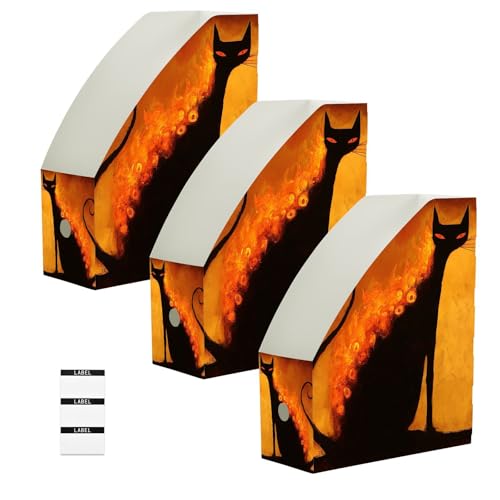 Organiseur papier chat noir pour trier le courrier à la maison lot de 6