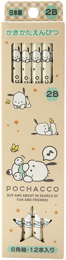 Sanrio 566209 Pencil Pack, 2B, Pochacco, Pochacco, 0.3 x 0.3 x 6.9 inches (0.8 x 0.8 x 17.6 cm), Kids Learning Stationery, Character