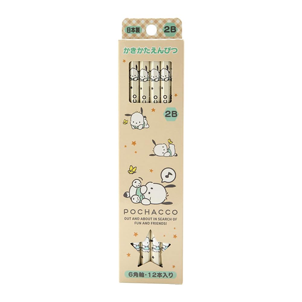 Sanrio 566209 Pencil Pack, 2B, Pochacco, Pochacco, 0.3 x 0.3 x 6.9 inches (0.8 x 0.8 x 17.6 cm), Kids Learning Stationery, Character