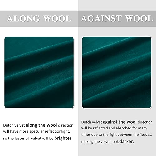 Maswond Extra Long Blackout Curtains - Heavy-Duty Velvet Drapes Heat And Chill Resistant Window Panels For Living Room, Villa, Patio Door, Peacock Green, 52 By 144-Inches, Set Of 1 #TOP4