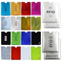WVD 20 Pcs Card Holder, 16 Pcs Credit Card Holder and 4 of RFID Passport Holder, Aluminum Foil Waterproof Materials, 8 Colors RFID Card Holder, Personal Information Protection