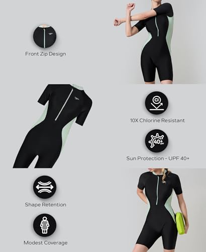 Image of Speedo Women's Endurance10 Essential Panel Kneesuit Swimming Costume Swimwear
