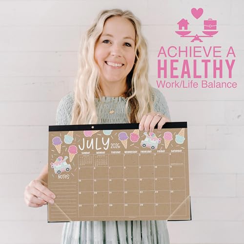 Image of Hadley Designs Large Teacher Desk Calendar 2026-2027 - Desktop Calendar 2026, 18-Month Academic Desk Calendars for School, Home & Office, Cute Classroom Must Haves, Back to School Teacher Gifts