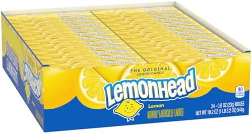Lemonhead Hard Lemon Candy, 0.8 Ounce Treat-Size Boxes (Pack of 24)