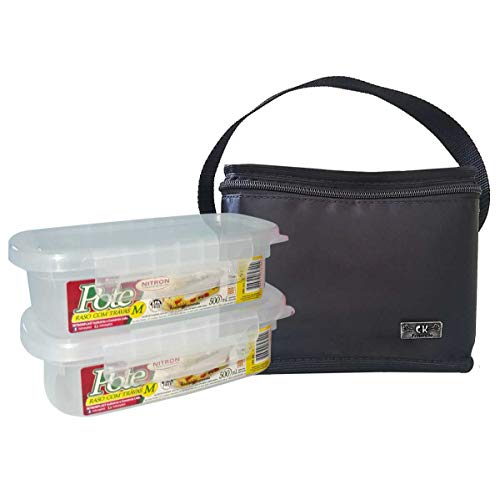 Bolsa Termica Pequena Lancheira Para Marmita Com 2 Potes