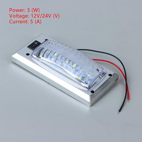 RV LED ドーム ライト - 超高輝度天井ルーフ ランプ、12 ～ 24 ボルトのパネル器具 |コンパクトキャビン読書灯車バントラックトラックキャンピングカー室内照明オンオフボタン付き [5]