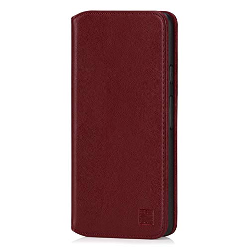 32nd Classic Series 2.0 - Real Leather Book Wallet Flip Case Cover For Google Pixel 5, Real Leather Design With Card Slot, Magnetic Closure and Built In Stand - Burgundy - Image 2
