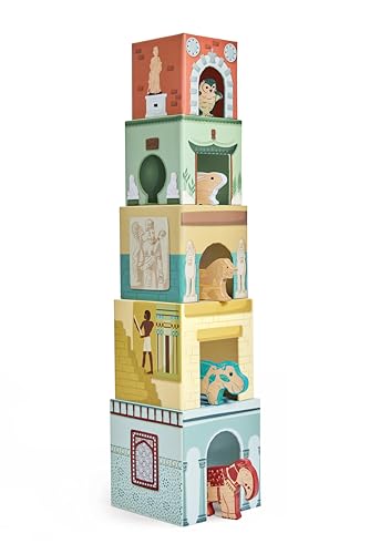 Hape x The Met Museum Nesting Blocks – Art-Inspired Nesting & Stacking Block Set with Animal Friends – Educational Stacking Set for Fine Motor Skills & Sequencing – Gift for Ages 18 Months+