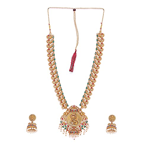 Estele Gold Plated Blessfully Crafted Baal Gopal Nakshi Temple Set with Colored Stones & Pearls for Women (B099Z5QZCP) Amazon Price History, Amazon Price Tracker