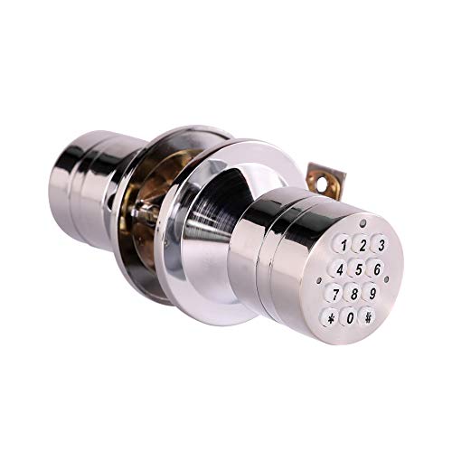 CO-Z Door Knob with Lock, Smart Keypad Door Lock Keyless Entry for Interior Doors, Electronic Bluetooth Keypad Deadbolt Lock for Home & Office Security (Silver)