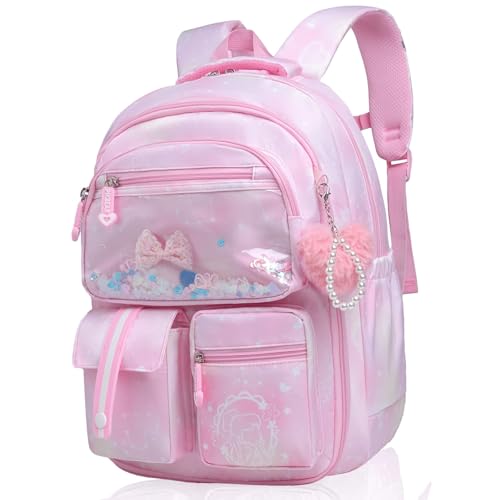 Girls Backpack for School - Kawaii Bookbag Cute Large Capacity - Travel Backpack for Elementary Primary Middle School