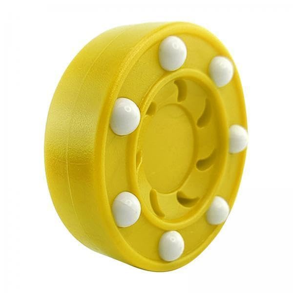 RNXRZANK 2xDurable Roller Hockey Pucks Training High Performance Slider Yellow