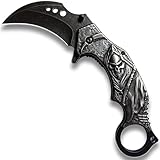 Vividstill Pocket Knife for Men, Folding Knife With Clip & 3D Relief, Embossed Edc Knife For Men Outdoor Survival Camping Hiking hunting (Black)