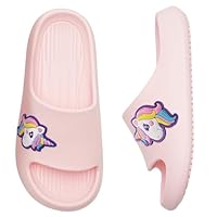 WateLves Badelatschen Kinder Badeschlappen Mädchen Jungen Dusch Badeschuhe Strand Hausschuhe Weiche Dicke Sohle rutschfest Schlappen für Drinnen und Draußen(Einhorn 30/31EU)