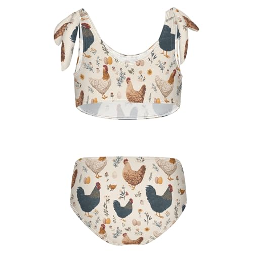 Image of Girls Tankini Swimsuit 2 Piece Pink Unicorn Donuts Summer Beach Bikini Bathing Suit 3T