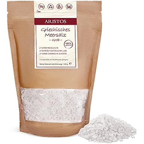 Grobes Meersalz 1kg Salz aus Griechenland für Salzmühle, Nudelwasser, Reis, Salzbraten uvm | ARISTOS Cover
