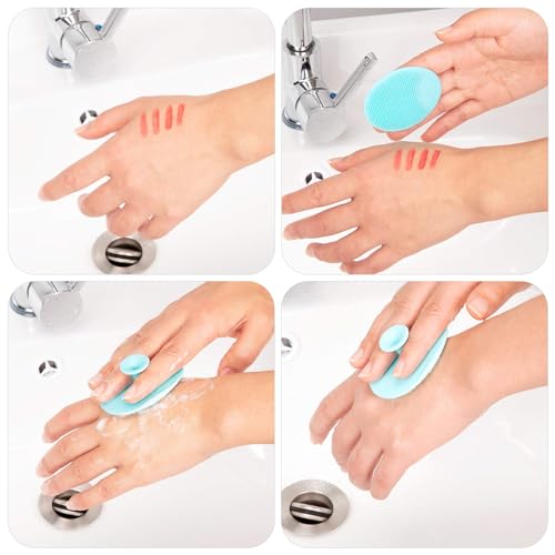 Face Scrubber, Facial Exfoliator, Face Scrub Brush, Soft Face Brush, Silicone Facial Cleansing Brush, Face Exfoliator Blackhead Acne Pore Cradle Cap Face Wash Brush for Deep Cleaning Skin Care 4 Pack - Image 4