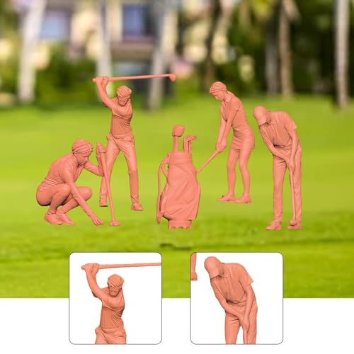 Menolana 5 figuras miniatura escala 1:87 golf micro paisaje miniatura 7