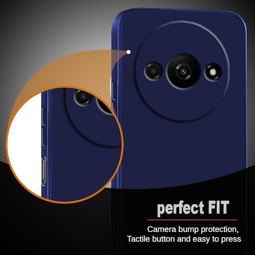 Image of Back Cover for Mi Redmi A3 4G / Poco C61 4G | Full Camera Protection | Premium Liquid Silicon Case | Flexible Bumper Case for Mi Redmi A3 4G / Poco C61 4G (Dark Blue)