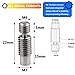 Pack of 2pcs 3D Printer Super Smooth Titanium Alloy Heat Break All Metal Thermal Barrel Feeding Tube Heatbreak Throat for 1.75MM V6 HOTEND and Titan Aero Extruder use