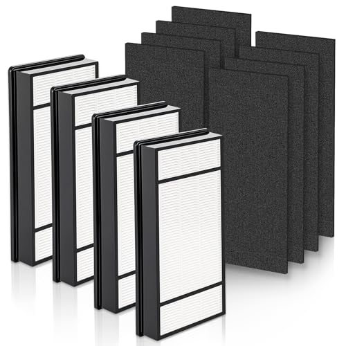 Confezione da 8 filtri a carbone + 4 filtri HEPA H13, filtro H, filtro H compatibile con HRF-H1 HRF-H2 per modelli HPA050, HPA150, HPA060, HPA160, HHT055, HHT155