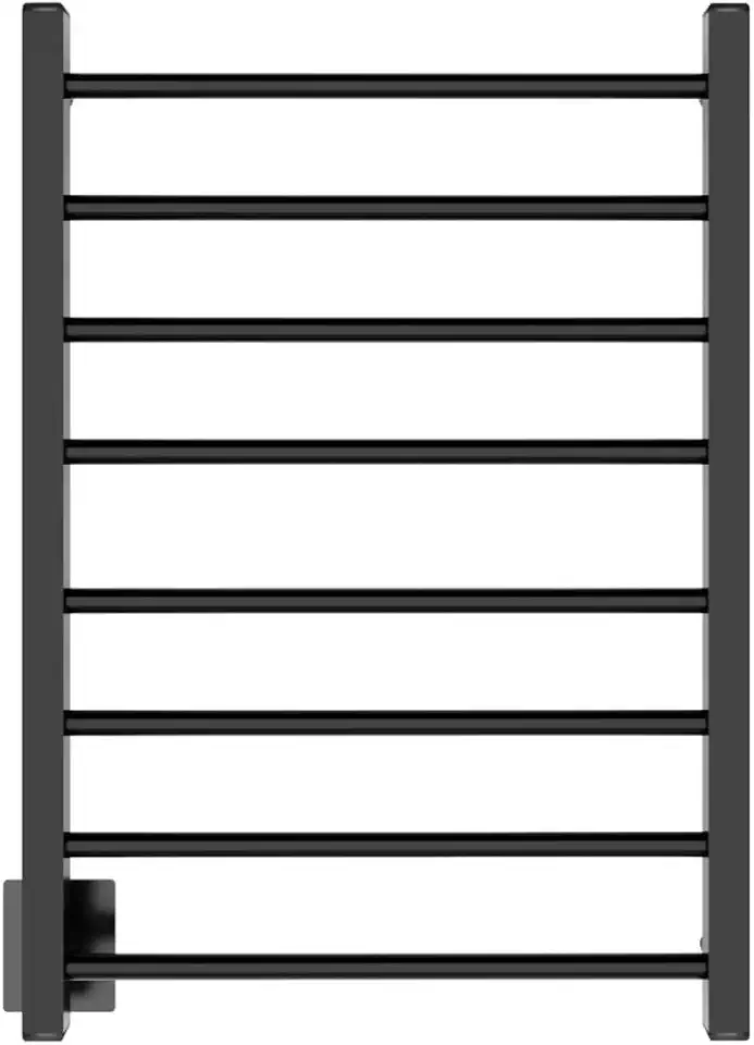 Toalheiro Térmico Duplo Preto Bivolt Aiello com Fio Oculto e 8 Barras para Duas Toalhas de Banho Secas e Aquecidas (Preto - Lado Esquerdo)