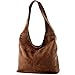 modamoda de - T150 – ITAL Sac à bandoulière en cuir daim, couleur : camel foncé., L