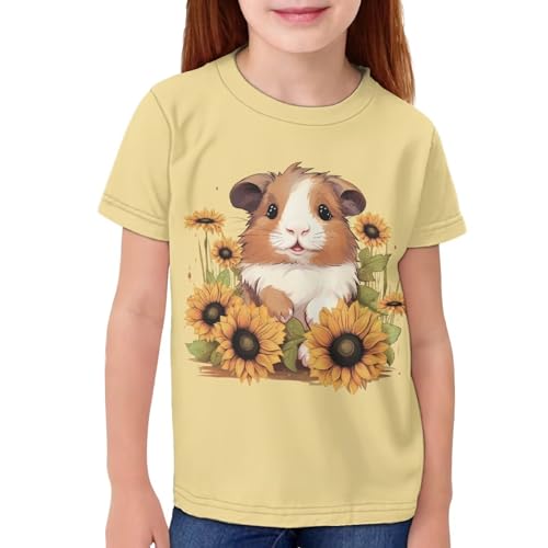 Novelty 3D Graphic T Shirts for Kids Crew Neck Funny Animal Print Short Sleeve Girls Tshirts 3-16 Years