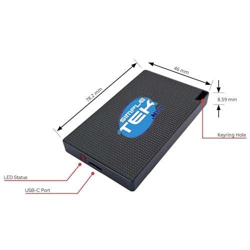 SSD externo 512GB SIMPLETEK con conector tipo C y carcasa metálica 2