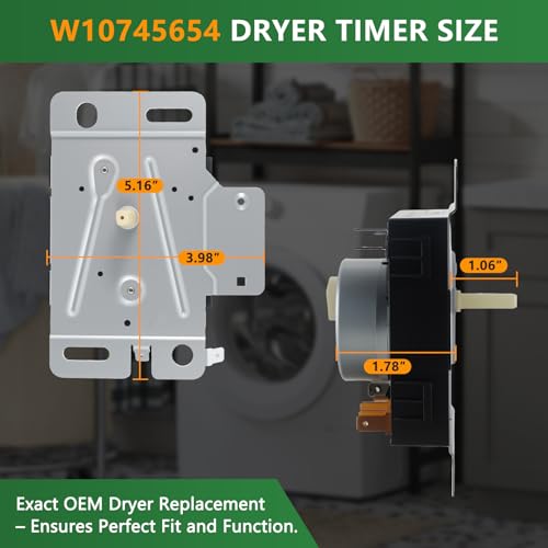 Image of W10745654 W10857611 Dryer Timer Replacement, Genuine OEM Quality, Replaces W10436306, WPW10436306, AP5999276, Fits Whirlpool Maytag Admiral Crosley Amana Roper Dryers, 2-Year Warranty