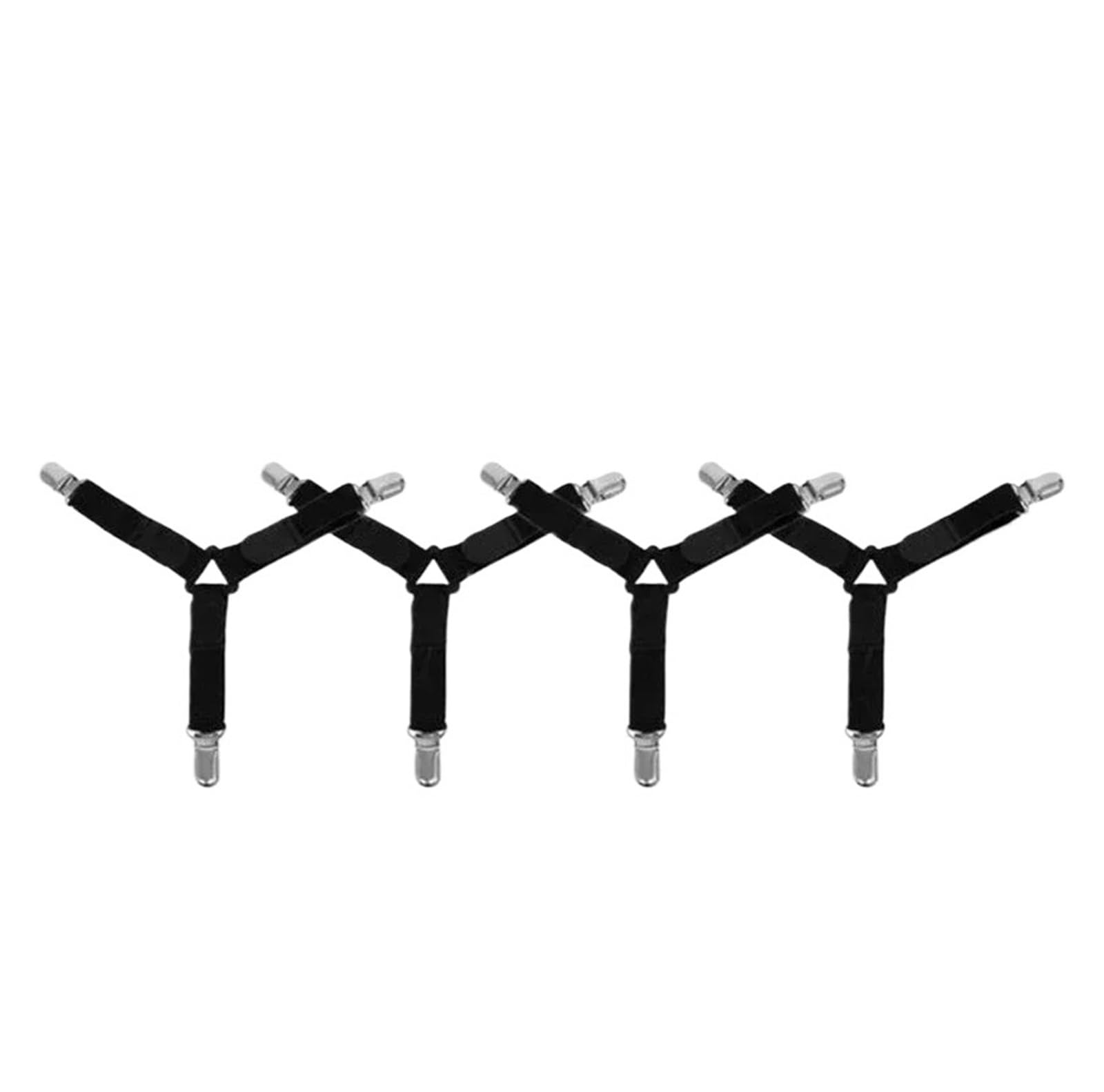 SDIUAKBV Bed Sheet Grippers Belt 4Pcs Fastener Bed Sheet Clips Mattress Cover Blankets Holder Home Textiles Organize Gadgets Elastic Grippers Belt For the bedroom(Black)