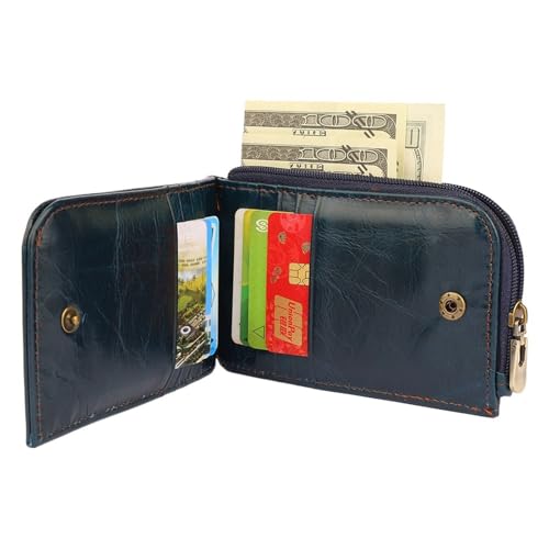 Multi-Card Coin Purse Simple Folding Short Card Holder Retro Wallet(Red)4