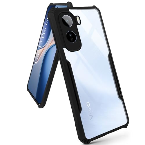 Image of Jkobi Hybrid Back Cover Case for Vivo T5 Pro 5G (Shockproof with Polycarbonate Clear Panel | Professional Black)