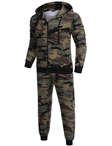 MAXMODA Herren Jogginganzug Camo Trainingsanzüge Jogging Anzug Cover