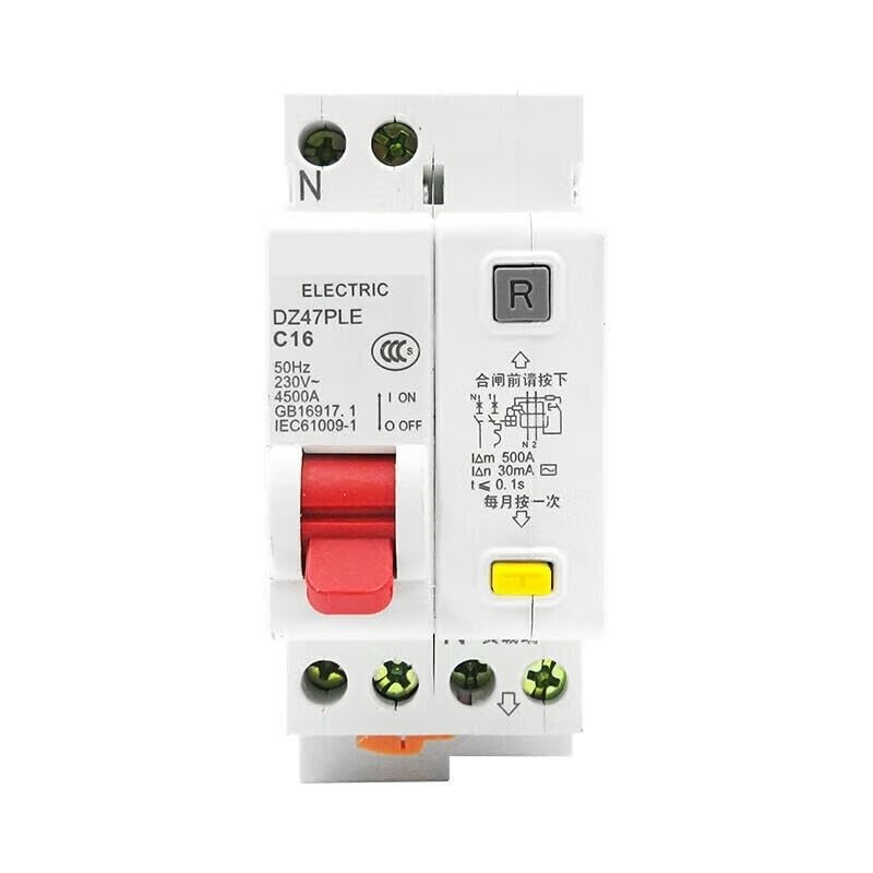 DZ47PLE 1P+NC 16A disyuntor de protección contra fugas de fase y neutro para carril DIN