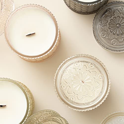 La Jolie Muse CA1107WA-COZYHOMEWARE Vanilla Coconut Candle, Wood Wicked Candles For Home Scented, Natural Soy Wax, Large Glass Jar Candle thumb #4