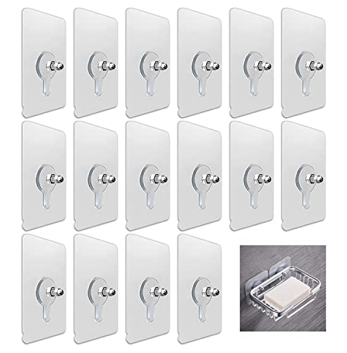 GZLCEU 30 Piezas Tornillo Adhesivo, 5×8cm Ganchos Adhesivos Tornillo Transparente Adhesivos Tornillos Para Colgar en Salón, Dormitorio, Baño y Cocina Utensilios