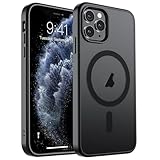 SUPFINE Magnetic for iPhone 11 Pro Max Case (Compatible with MagSafe) (Military Grade Drop Protection) Translucent Matte Shockproof Phone Cover,Black
