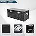 Gooeap Truck Tool Box 44 X 18 X 18 Inch Black Aluminum 5 Bar Tread Car Outdoor Trailer Pickup Toolbox, RV Storage Organizer, Truck bed Box Organizer W/Lock Latch w/Keys