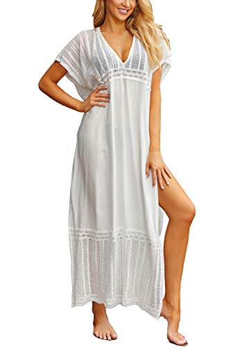 YouKD Wemon's Summer Cotton Long Kaftan Maxi Dress Bohemian Swimsuit Beach Cover Up Robes