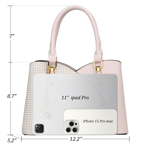 Image of KKXIU Triple Compartments Purses and Handbags for Women Fashion Ladies Satchel Shoulder Top Handle Bag