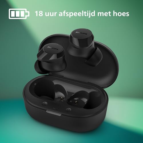 Philips TAT1209BK True Wireless In Ear Bluetooth Headphones - Kleine oordopjes, Geweldige kwaliteit, Natuurlijk geluid met dynamische bass, Duidelijke gesprekken en Kleine oplaadhoes - Zwart - Afbeelding 7