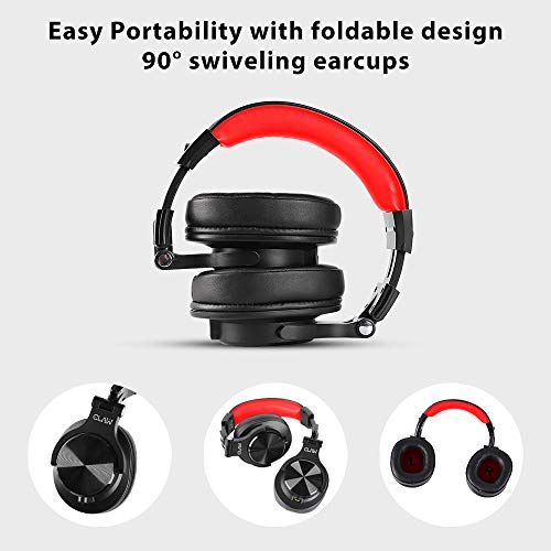 Image of CLAW SM Professional Studio Monitoring DJ Wired Over Ear Headphones with 2 Detachable Cables (2.8m Coiled Cable & 1.2m Straight Cable with Mic and in-line Controls) (SM50 RD)