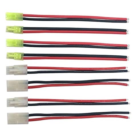 Nuofan 4Pairs Tamiya Mini Tamiya Plug Male Female Connector Adapter Cable 14awg 15cm for RC Car Lipo Battery Charge Cover